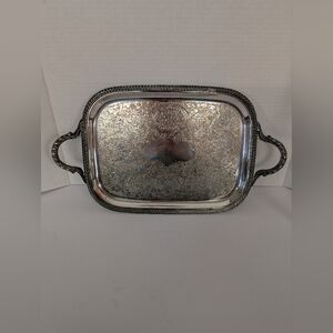 Silverplate Serving Tray with Handles